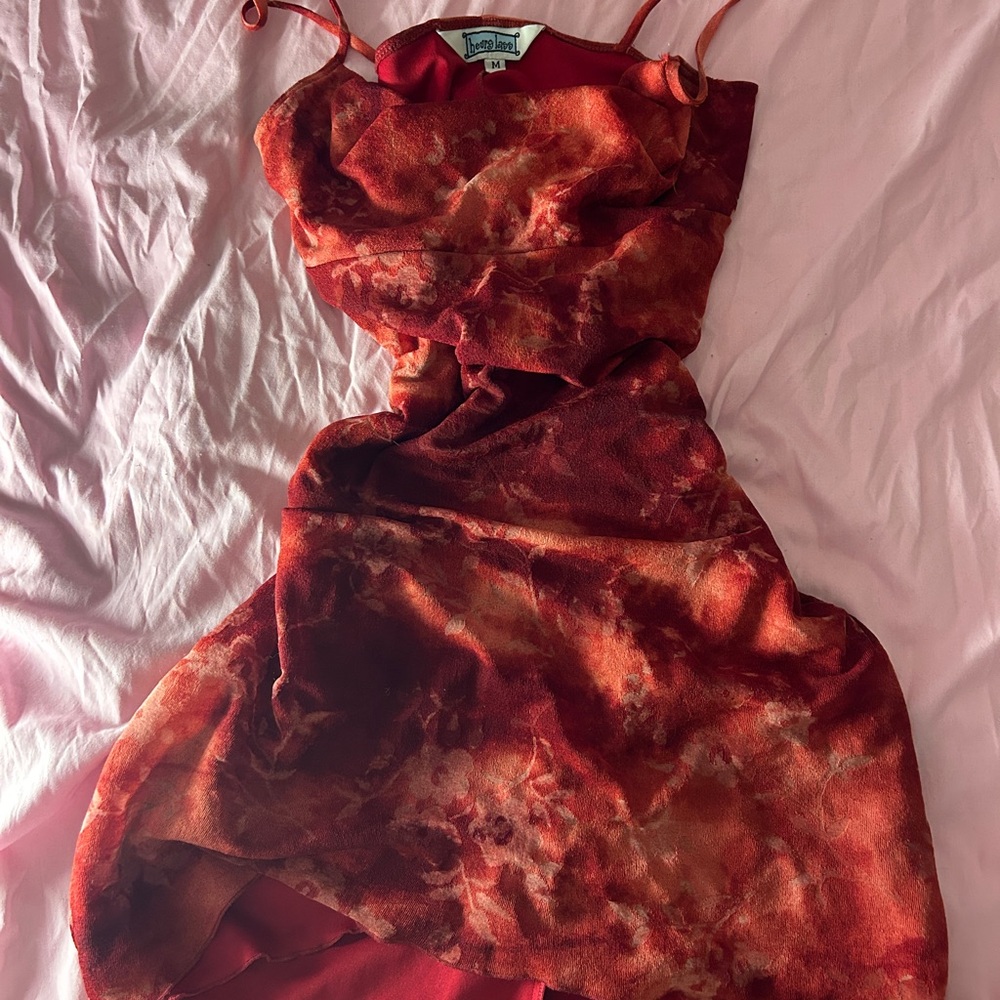 Hourglass Red and Orange Dress